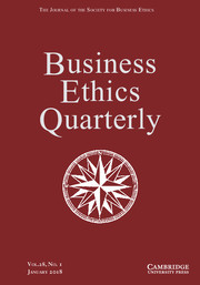 Business Ethics Quarterly Volume 28 - Issue 1 -