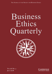 Business Ethics Quarterly Volume 28 - Issue 3 -