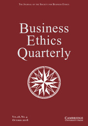 Business Ethics Quarterly Volume 28 - Issue 4 -