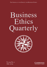 Business Ethics Quarterly Volume 29 - Issue 2 -