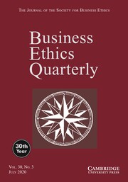 Business Ethics Quarterly Volume 30 - Issue 3 -