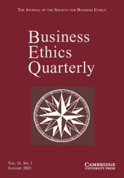 Business Ethics Quarterly Volume 31 - Issue 1 -
