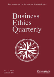 Business Ethics Quarterly Volume 31 - Issue 4 -