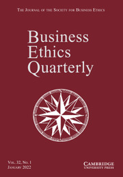 Business Ethics Quarterly Volume 32 - Issue 1 -