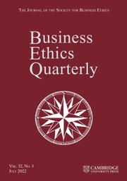 Business Ethics Quarterly Volume 32 - Issue 3 -