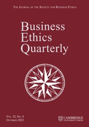 Business Ethics Quarterly: Volume 32 - Issue 4 | Cambridge Core