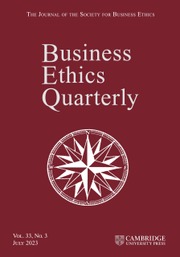 Business Ethics Quarterly Volume 33 - Issue 3 -