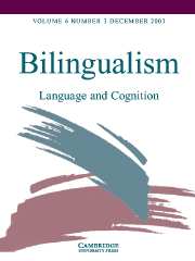 Bilingualism: Language and Cognition Volume 6 - Issue 3 -