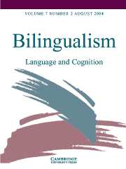 Bilingualism: Language and Cognition Volume 7 - Issue 2 -