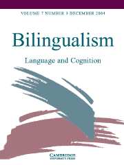 Bilingualism: Language and Cognition Volume 7 - Issue 3 -