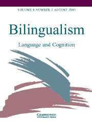 Bilingualism: Language and Cognition Volume 8 - Issue 2 -