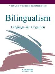 Bilingualism: Language and Cognition Volume 8 - Issue 3 -