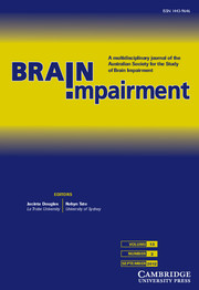 Brain Impairment Volume 13 - Issue 2 -