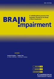 Brain Impairment Volume 13 - Issue 3 -