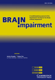 Brain Impairment Volume 15 - Issue 2 -
