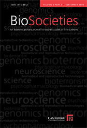 BioSocieties Volume 3 - Issue 3 -