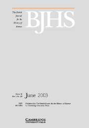 The British Journal for the History of Science Volume 36 - Issue 2 -