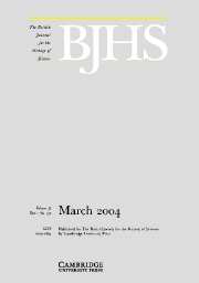The British Journal for the History of Science Volume 37 - Issue 1 -