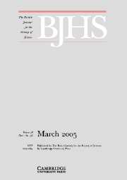 The British Journal for the History of Science Volume 38 - Issue 1 -