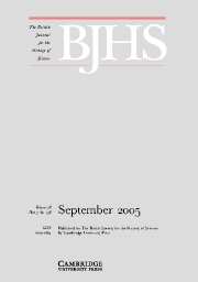 The British Journal for the History of Science Volume 38 - Issue 3 -