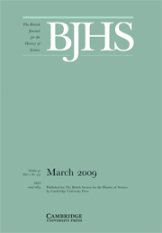 The British Journal for the History of Science Volume 42 - Issue 1 -