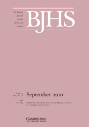 The British Journal for the History of Science Volume 43 - Issue 3 -
