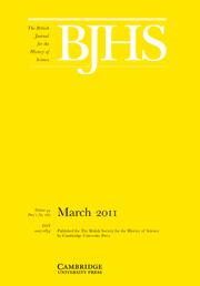 The British Journal for the History of Science Volume 44 - Issue 1 -