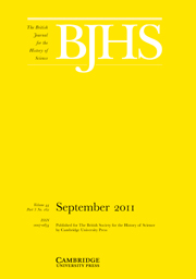 The British Journal for the History of Science Volume 44 - Issue 3 -