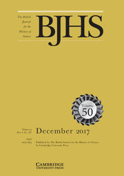 The British Journal for the History of Science Volume 50 - Issue 4 -