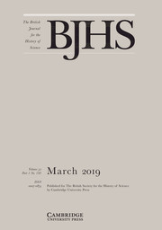 The British Journal for the History of Science Volume 52 - Issue 1 -