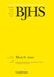 The British Journal for the History of Science Volume 53 - Issue 1 -