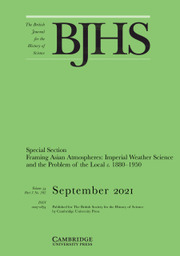 The British Journal for the History of Science Volume 54 - Issue 3 -