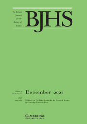 The British Journal for the History of Science Volume 54 - Issue 4 -