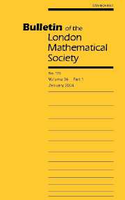 Bulletin of the London Mathematical Society Volume 36 - Issue 1 -