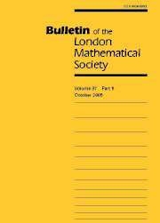 Bulletin of the London Mathematical Society Volume 37 - Issue 5 -