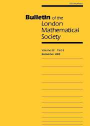 Bulletin of the London Mathematical Society Volume 38 - Issue 6 -