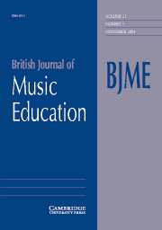 British Journal of Music Education Volume 21 - Issue 3 -