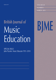British Journal of Music Education Volume 28 - Issue 01 -  John Paynter: Music Educator 1931–2010