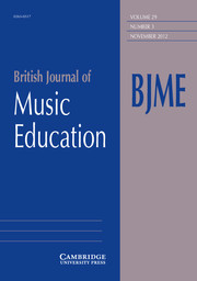 British Journal of Music Education Volume 29 - Issue 3 -
