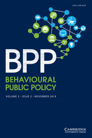 Behavioural Public Policy  Volume 3 - Issue 2 -