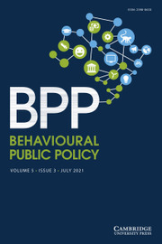 Behavioural Public Policy  Volume 5 - Issue 3 -