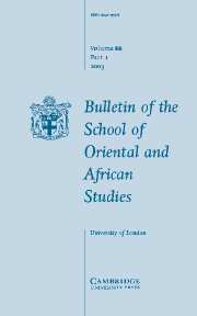 Bulletin of the School of Oriental and African Studies Volume 66 - Issue 1 -