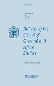 Bulletin of the School of Oriental and African Studies Volume 67 - Issue 3 -