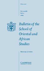 Bulletin of the School of Oriental and African Studies Volume 68 - Issue 1 -