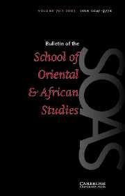 Bulletin of the School of Oriental and African Studies Volume 70 - Issue 1 -
