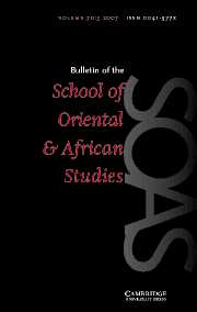 Bulletin of the School of Oriental and African Studies Volume 70 - Issue 3 -