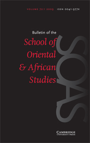 Bulletin of the School of Oriental and African Studies Volume 72 - Issue 1 -