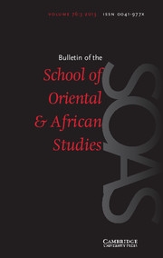 Bulletin of the School of Oriental and African Studies Volume 76 - Issue 3 -