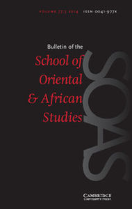 Bulletin of the School of Oriental and African Studies Volume 77 - Issue 3 -