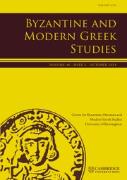 Byzantine and Modern Greek Studies Volume 48 - Issue 2 -